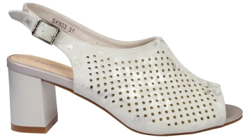 Eleganckie sandały damskie Sergio Leone w kolorze srebrnym DSK803SR