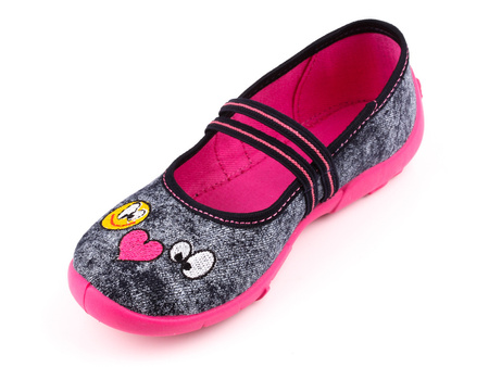 Tenisówki dziecięce Viggami Olga Haft kapcie dziewczęce wsuwane szare