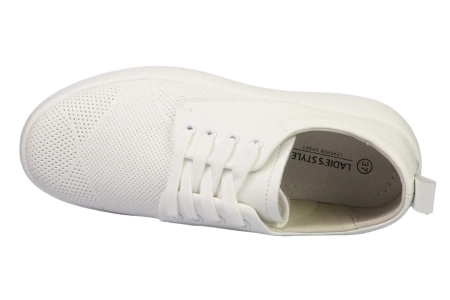 Skórzane buty sportowe damskie Ladie's Style D2309S-2WH białe