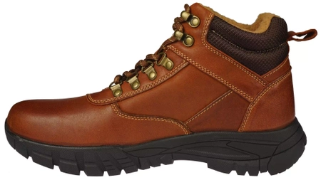 Zimowe buty męskie skórzane American Club MCY126/24BR brązowe