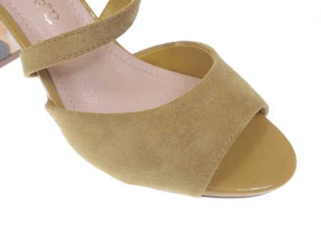 Eleganckie sandały damskie Sergio Leone DSK865ZOMI musztardowe