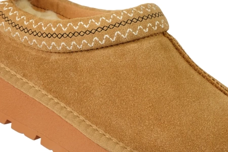 Damskie botki zimowe mule ze skóry naturalnej American Club DCY187CA beżowe