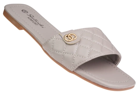 Eleganckie klapki damskie Skotnicki DKL-3-0614GY szare