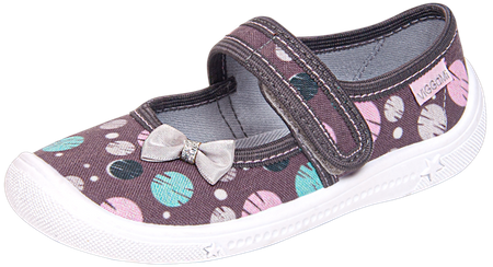 Tenisówki dziecięce Viggami ANETA kapcie na rzep szare