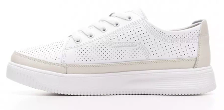 Skórzane buty sportowe damskie Sergio Leone DSP020BIBE białe