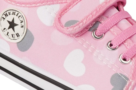 Tenisówki dziecięce American Club CTEN-120/24PI różowe na rzep