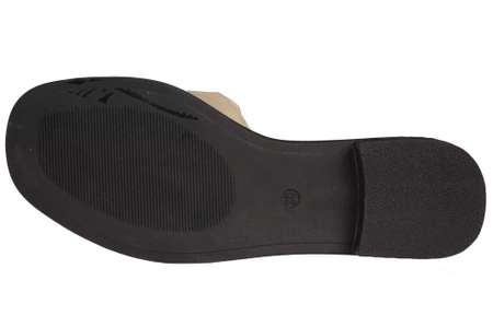 Eleganckie klapki damskie Skotnicki DKL-3-0635BE beżowe