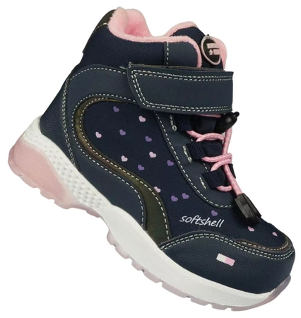 Dziecięce buty zimowe American Club z podeszwą LED BRL131/23 granatowe