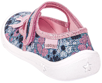 Tenisówki dziecięce Viggami GRETA granatowe kapcie dziewczęce na rzep