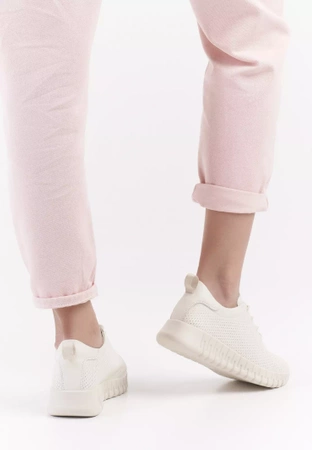 Skórzane buty sportowe damskie Sergio Leone DSP011BE beżowe