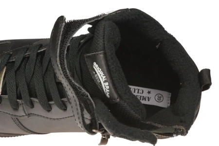 Młodzieżowe sportowe buty przejściowe American Club z ekoskóry DES102BL