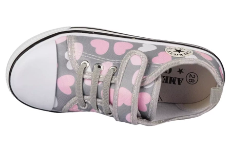 Tenisówki dziecięce American Club BTEN-92/24GY szare na rzep