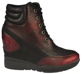 Buty przejściowe damskie Sergio Leone D27132CZBO czarno bordowe