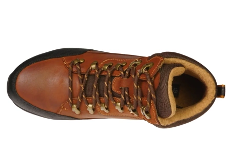 Zimowe skórzane buty męskie American Club MCY129BR brązowe