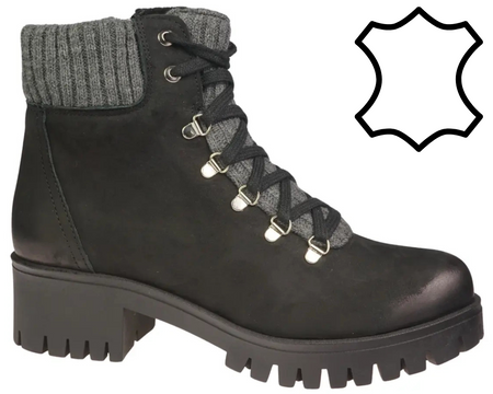 Buty zimowe damskie Bratbut-Natalii D292CZNU czarne