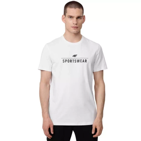 Koszulka męska 4F biały H4Z22 TSM354 10S