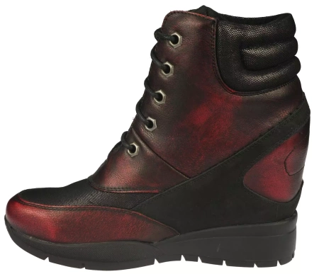 Buty przejściowe damskie Sergio Leone D27132CZBO czarno bordowe