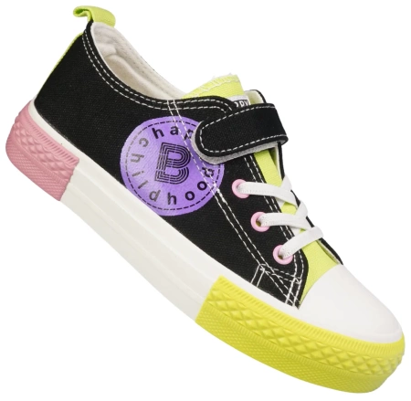 Tenisówki dziecięce BESSKY BMY008-1BBLGR czarno zielone