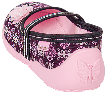 Tenisówki dziecięce Viggami RITA czarne kapcie dziewczęce wsuwane