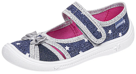 Tenisówki dziecięce Viggami Iga Jeans kapcie dziewczęce na rzep