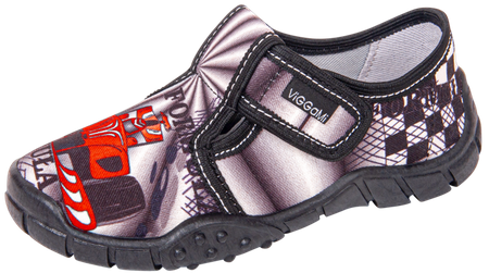 Tenisówki dziecięce Viggami BRUNO czarne kapcie chłopięce na rzep