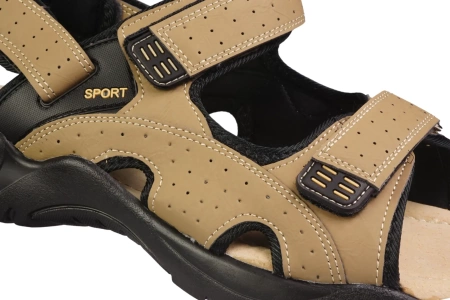 Sandały męskie Le Scarpe Club beżowe sandały nadwymiarowe NA9003-3BE