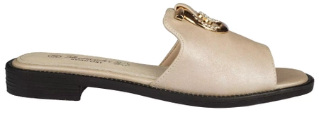 Eleganckie klapki damskie Skotnicki DKL-3-0635BE beżowe