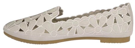 Baleriny Damskie Skotnicki beżowe półbuty damskie DP-3-0568GY