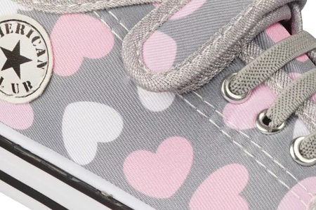 Tenisówki dziecięce American Club BTEN-92/24GY szare na rzep