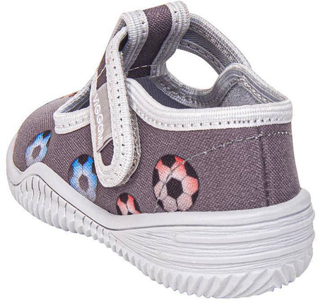 Tenisówki dziecięce na rzep Viggami kapcie do przedszkola LOLEK szare