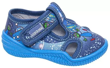 Tenisówki dziecięce Viggami JUPITER niebieskie kapcie chłopięce na rzep