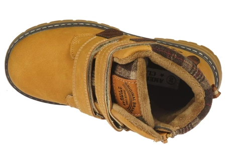 Zimowe buty dziecięce American Club trapery dziecięce BXD103/23CA brązowe