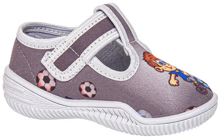 Tenisówki dziecięce na rzep Viggami kapcie do przedszkola LOLEK szare