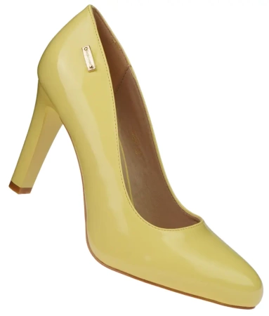 Półbuty damskie Sergio Leone szpilki damskie D1382LI limonkowe