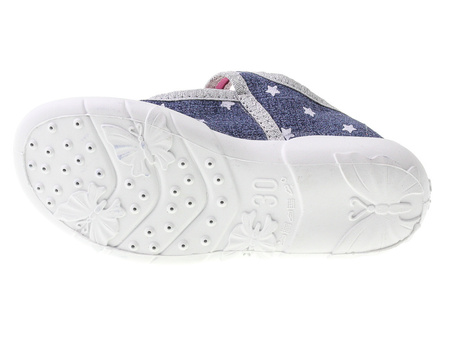 Tenisówki dziecięce Viggami Sara Jeans kapcie dziewczęce na rzep niebieskie