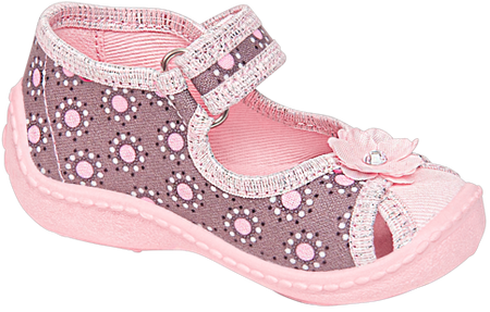 Tenisówki dziecięce kapcie do przedszkola Viggami MILENKA szare różowe