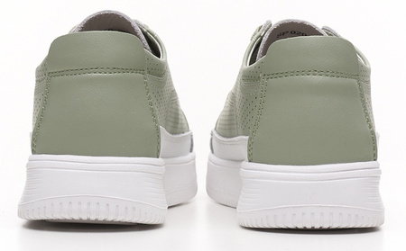 Skórzane buty sportowe damskie Sergio Leone DSP020ZI zielone