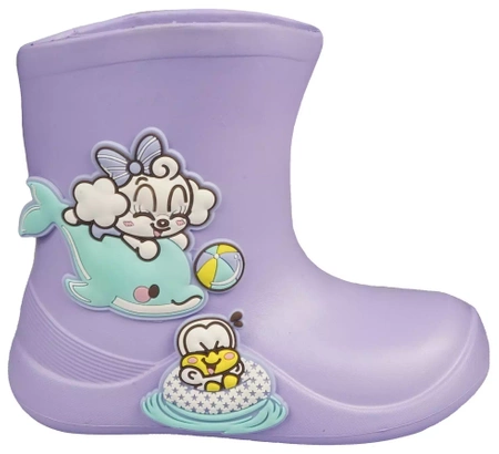 Kalosze dziecięce, piankowe kalosze dziecięce Apawwa BJ385PU fioletowe