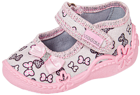 Tenisówki dziecięce Viggami TOSIA DRUK różowe kapcie dziewczęce