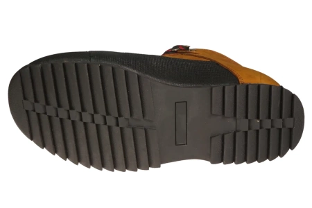 Zimowe skórzane buty męskie American Club MCY92/23BR brązowe