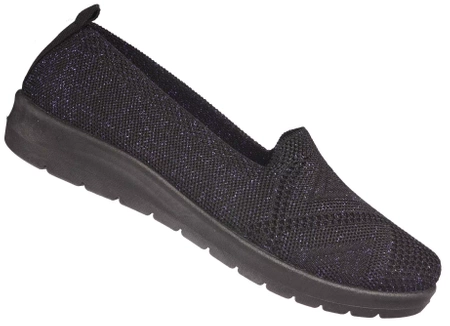 Damskie buty sportowe Skotnicki czarne półbuty damskie DT-3-0591BL