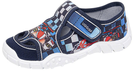 Tenisówki dziecięce Viggami ADAŚ CAR granatowe kacie chłopięce na rzep