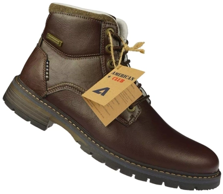 Zimowe buty męskie American Club MRH116/23BR brązowe