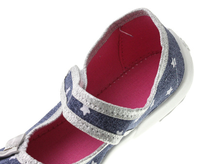 Tenisówki dziecięce Viggami Sara Jeans kapcie dziewczęce na rzep niebieskie