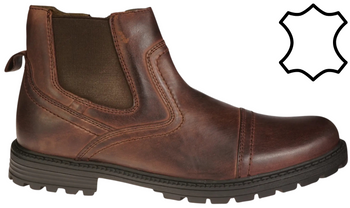 Eleganckie męskie skórzane buty zimowe American Club MCY131CO brązowe