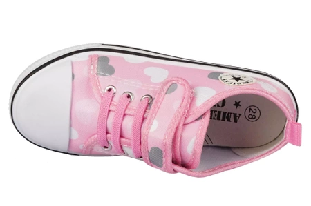 Tenisówki dziecięce American Club CTEN-120/24PI różowe na rzep