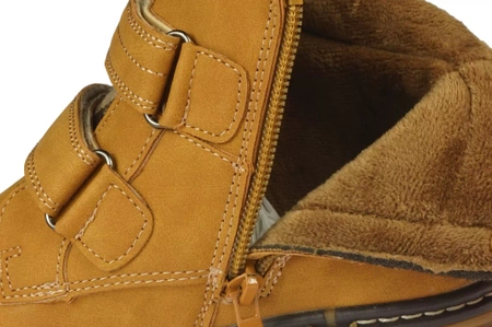 Zimowe buty dziecięce American Club trapery dziecięce BXD103/23CA brązowe