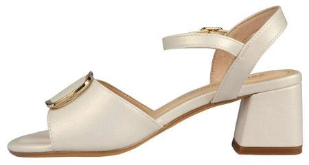 Eleganckie sandały damskie Sergio Leone DSK892PE perłowe