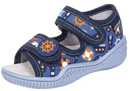 Tenisówki dziecięce Viggami TOMEK granatowe sandałki chłopięce na rzep