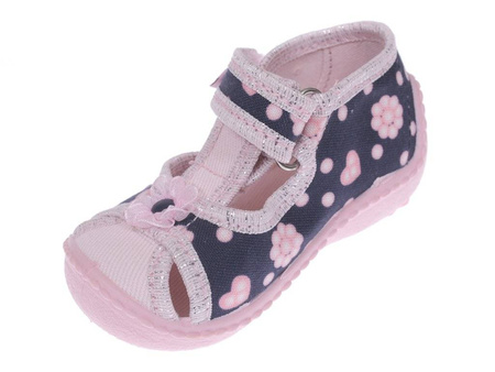 Tenisówki dziecięce Viggami MARYSIA OZDOBA granatowe dziewczęce